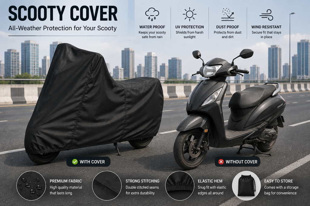 Waterproof & Dustproof Scooty Cover in Parachute Fabric