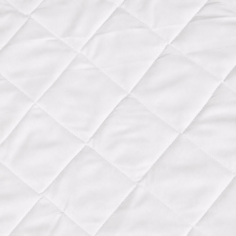 Quilted Waterproof Mattress Protector Color With Elastic Fitting - WHITE