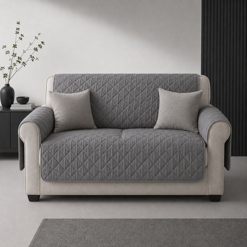 Fine Cotton Quilted Sofa Cover - Available in 4 colors