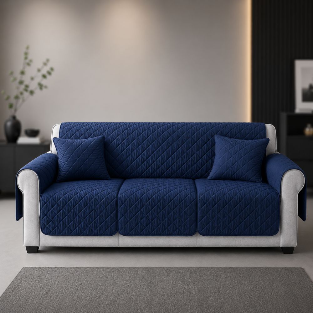 Fine Cotton Quilted Sofa Cover - Available in 4 colors
