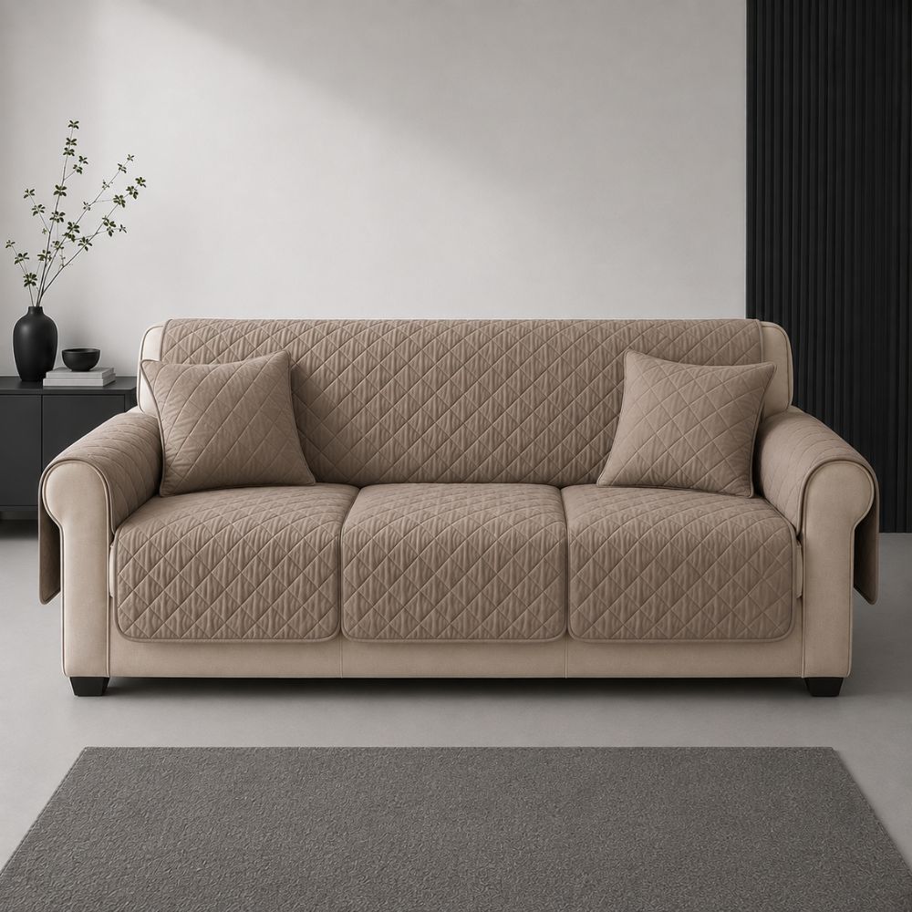 Fine Cotton Quilted Sofa Cover - Available in 4 colors