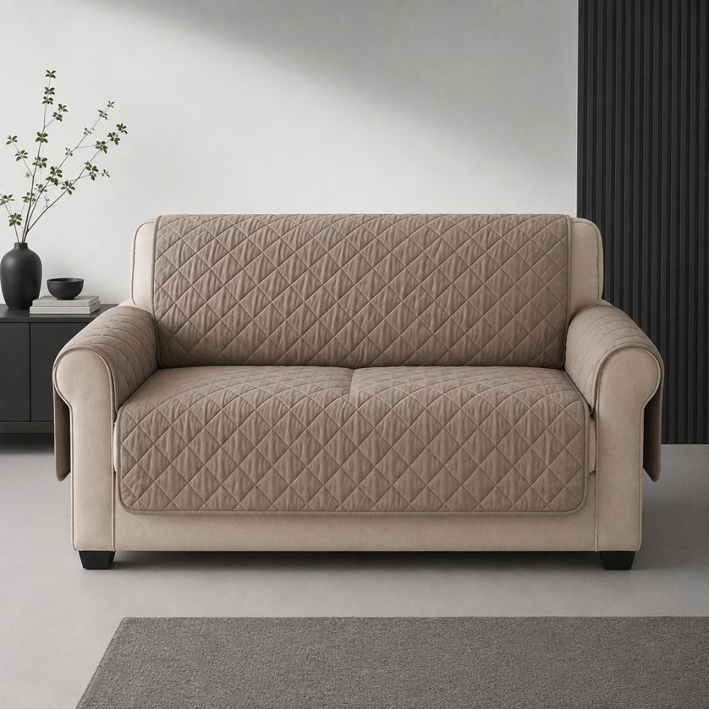 Fine Cotton Quilted Sofa Cover - Available in 4 colors
