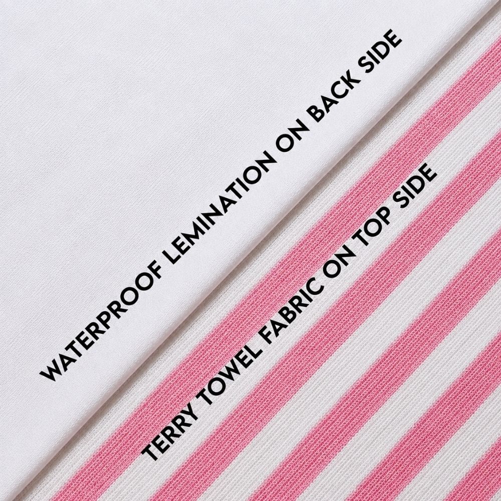 Terry Towel Waterproof Mattress Protector With Elastic Fitting – Pink