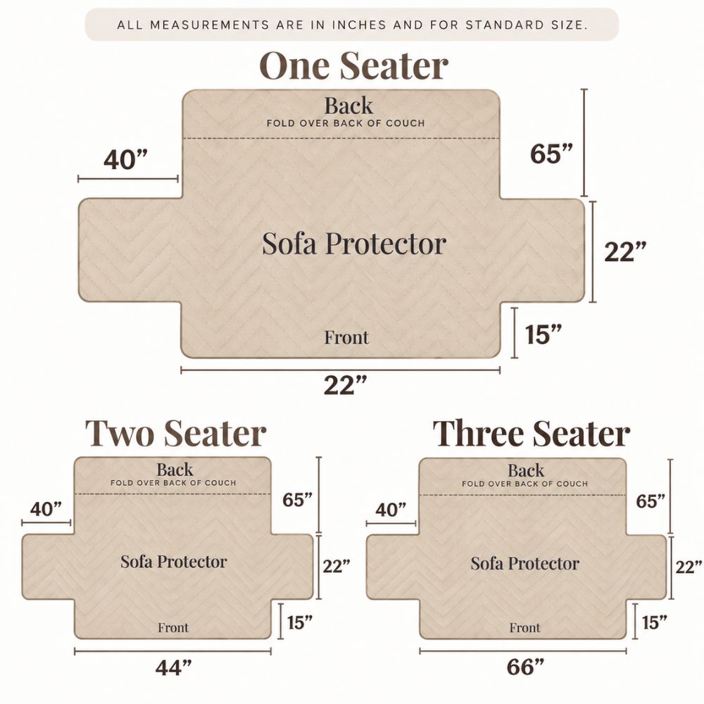Premium Cotton Quilted Sofa Cover - Available in 5 Colors
