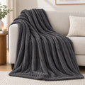 Flannel Moonlight Dark Gray Winter Blanket - Soft Mink Fleece Throw