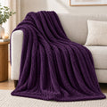 Flannel Moonlight Dark Purple Winter Blanket - Soft Mink Fleece Throw