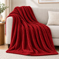 Flannel Moonlight Red Winter Blanket - Soft Mink Fleece Throw