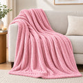 Flannel Moonlight Pink Winter Blanket - Soft Mink Fleece Throw