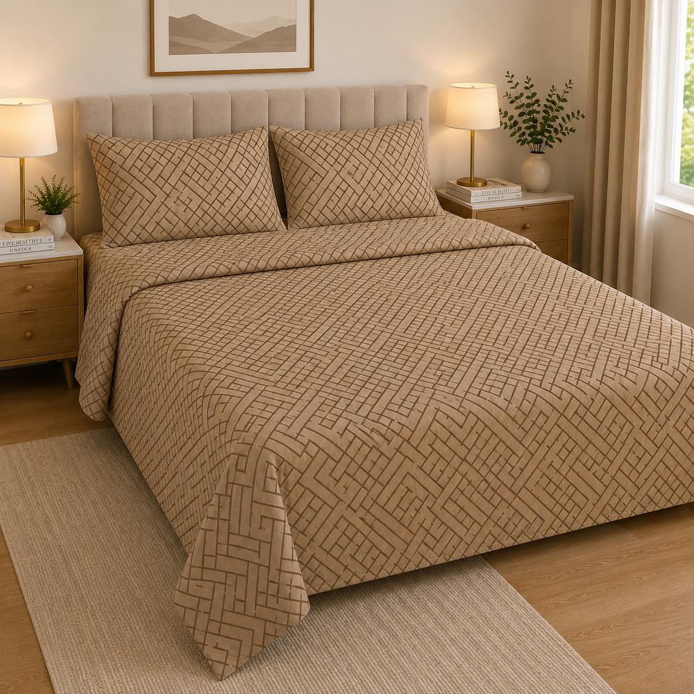 Golden Printed Bedsheet