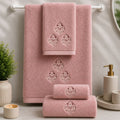 Petal Pink 3-Piece Combed Embroidered Towel Set